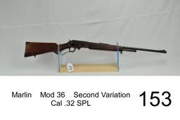 Marlin    Mod 36    Second Variation    Cal .32 SPL   SN: B3398