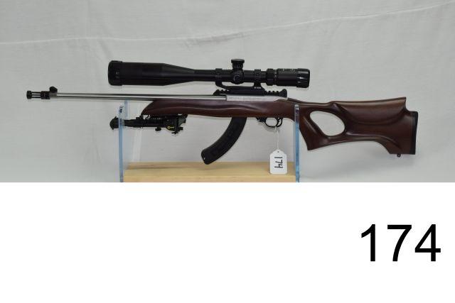 Customized Ruger    10/22    Stainless    50th Anniversary, Walnut thumbhole stock, Flash-hider, Bip