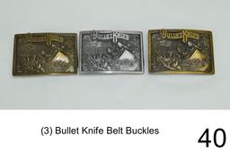 (3) Bullet Knife Belt Buckles