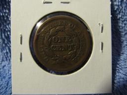 1850 LARGE  CENT F+