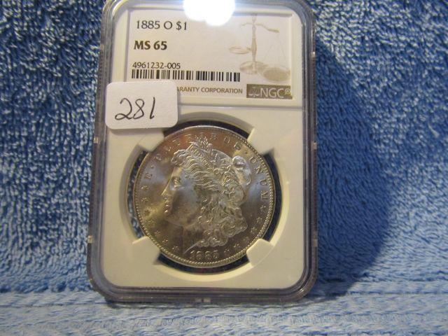 1885O MORGAN DOLLAR NGC MS65