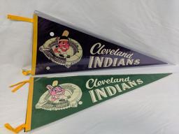 Cleveland Indians Full-Size Vintage Wahoo Pennants - Lot of 2