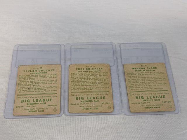 1933 Goudey graded Deans Cards: Clark #17, Douthit #40, Brickell #38