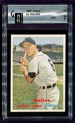 1957 Topps #125 Al Kaline Graded GAI 7 NICE!