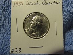 1951 WASHINGTON QUARTER BU