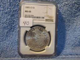 1885O MORGAN DOLLAR NGC MS65