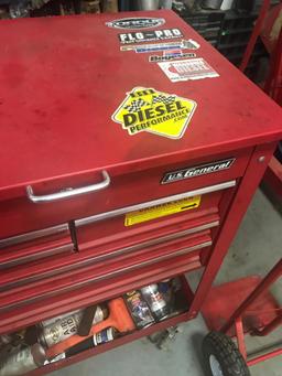 US General Rollaway Tool Cart on casters, NO CONTENTS INCLUDED, 31 inches wide, 41 inches tall