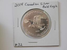 2014 CANADIAN SILVER BALD EAGLE BU