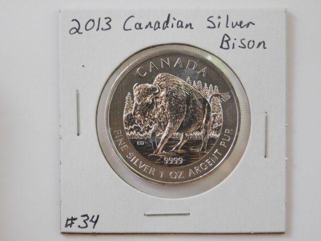 2013 CANADIAN SILVER BISON BU