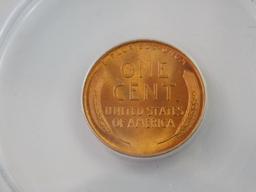 1945D LINCOLN CENT ANACS MS66 RED