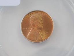 1945S LINCOLN CENT ANACS MS66 RED