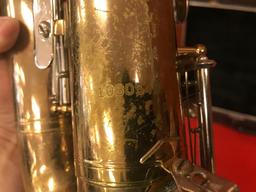 The Selmer Company Bundy 11 Alto Saxophone with case, finish is tarnished