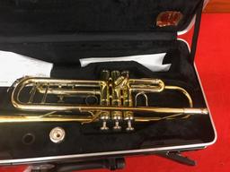 Antiqua Laquer Intermediate B Trumpet, used as is, missing a piece