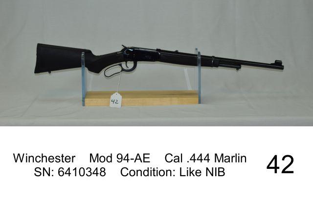 Winchester    Mod 94-AE    Cal .444 Marlin    SN: 6410348    Condition: Lik