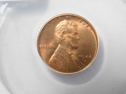 1944S LINCOLN CENT ANACS MS67 RED GREYSHEET $65.