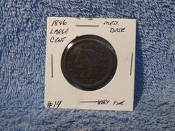 1846 LARGE CENT VF