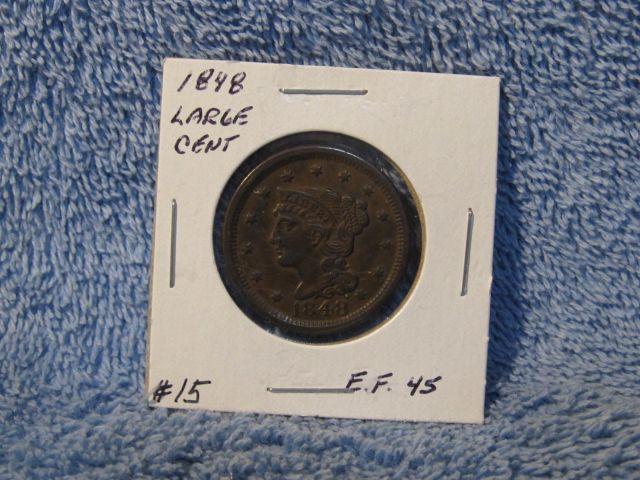 1848 LARGE CENT XF+