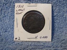 1813 LARGE CENT (CORRODED) F