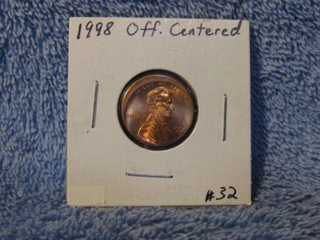 1998 OFF-CENTERED LINCOLN CENT BU