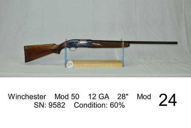 Winchester    Mod 50    12 GA    28"    Mod    SN: 9582    Condition: 60%