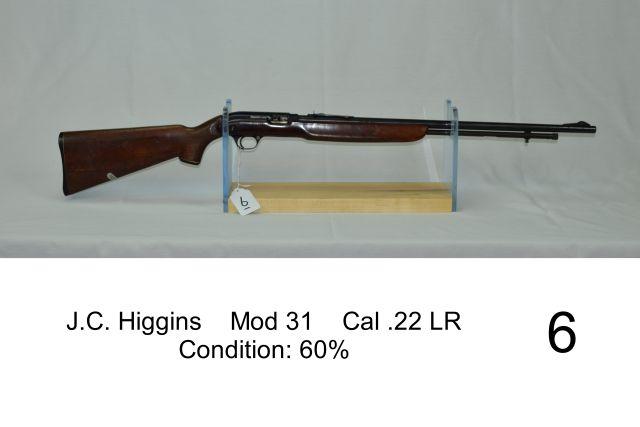 J.C. Higgins    Mod 31    Cal .22 LR    Condition: 60%