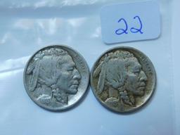 1913 TYPE-1 & 2 BUFFALO NICKELS (2-COINS) VF