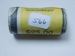 ROLL OF 25-2000P SACAGAWEA DOLLARS IN BANK ROLL BU