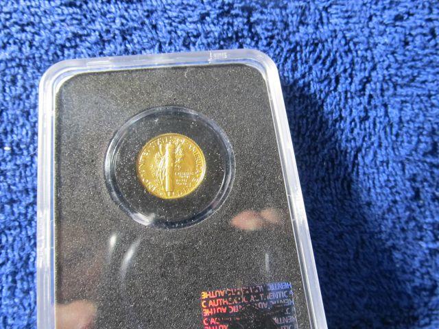 2016W MERCURY DIME CENTENNIAL GOLD PIECE IN NGS HOLDER FIRST DAY OF ISSUE