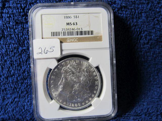 1886 MORGAN DOLLAR NGC MS63