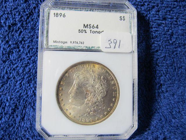 1896 MORGAN DOLLAR IN PCI MS64 HOLDER