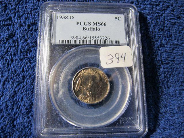 1938D BUFFALO NICKEL PCGS MS66