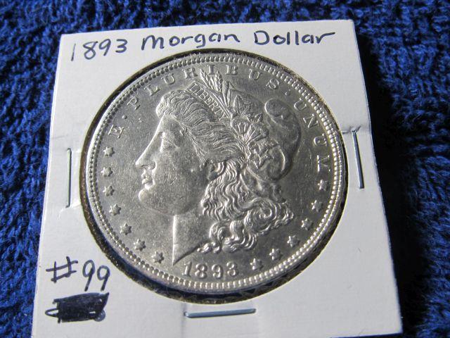 1893 MORGAN DOLLAR AU+