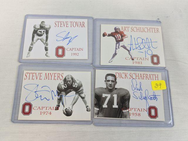 Ohio State signed TK Legacy Captain Cards: Schafrath, Schlishter, Myers, Tovar (all factory authoriz