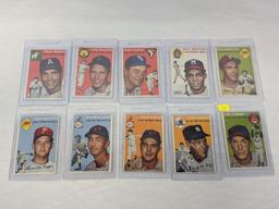 1954 Topps baseball lot of 10, Excellent