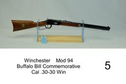 Winchester    Mod 94    Buffalo Bill Commemorative     Cal .30-30 Win    SN: WC45670    "Some rust o