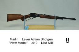 Marlin    Lever Action Shotgun    "New Model"    .410    SN: 92049545    Condition: Like NIB