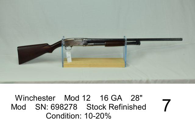 Winchester    Mod 12    16 GA    28"    Mod    SN: 698278    Stock Refinished    Condition: 10-20%