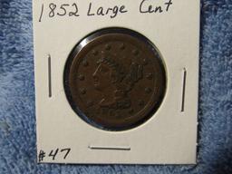 1852 LARGE CENT XF