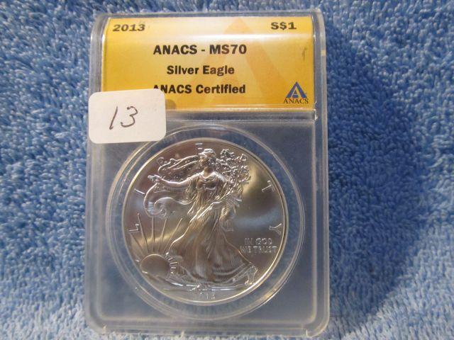 2013 SILVER EAGLE ANACS MS70