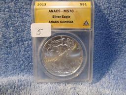 2013 SILVER EAGLE ANACS MS70