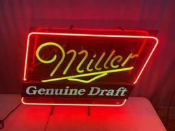 Miller Genuine Draft Neon Sign, tested working, NO SHIPPING