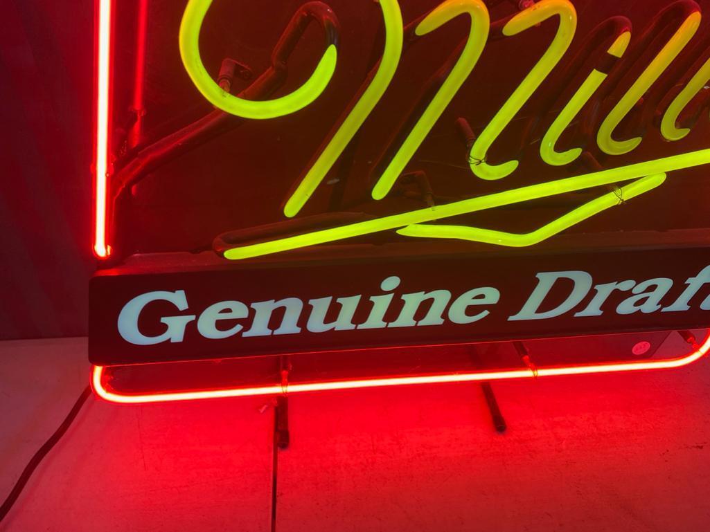 Miller Genuine Draft Neon Sign, tested working, NO SHIPPING