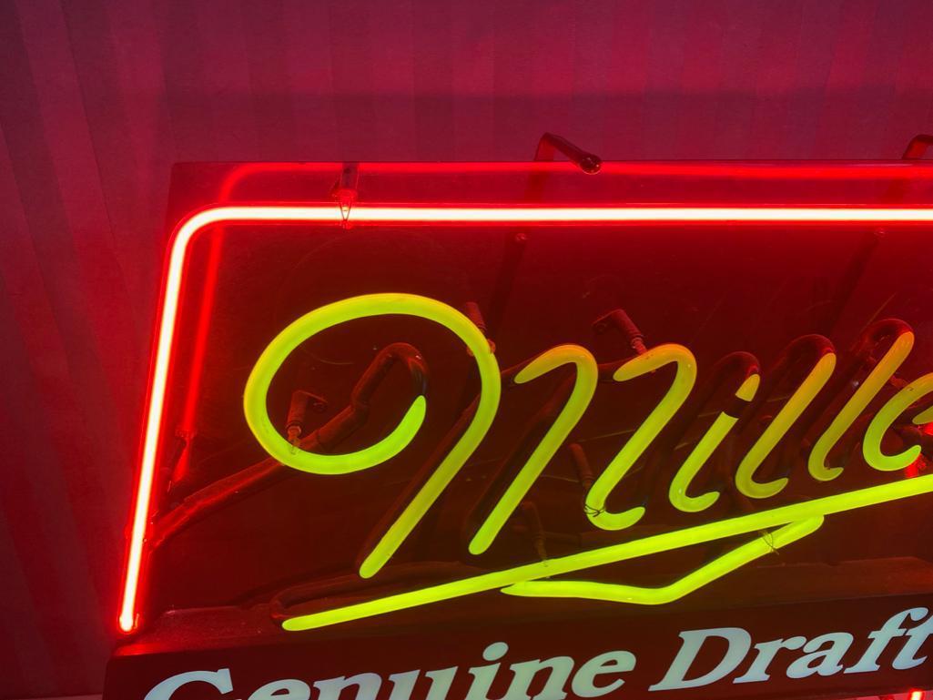 Miller Genuine Draft Neon Sign, tested working, NO SHIPPING