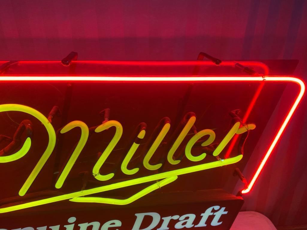 Miller Genuine Draft Neon Sign, tested working, NO SHIPPING