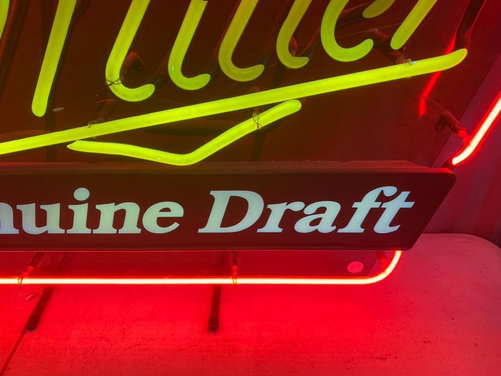 Miller Genuine Draft Neon Sign, tested working, NO SHIPPING