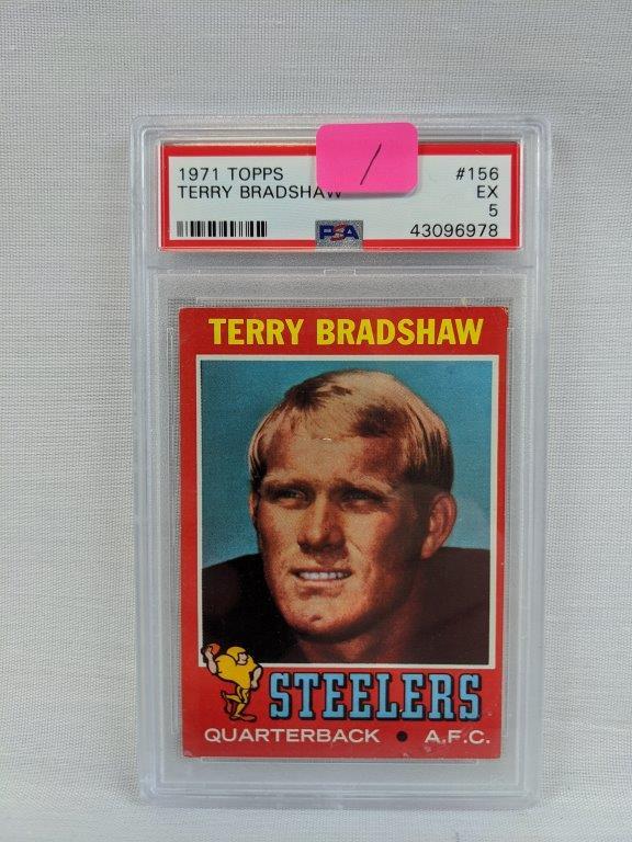 Terry Bradshaw '71 Topps rookie, PSA