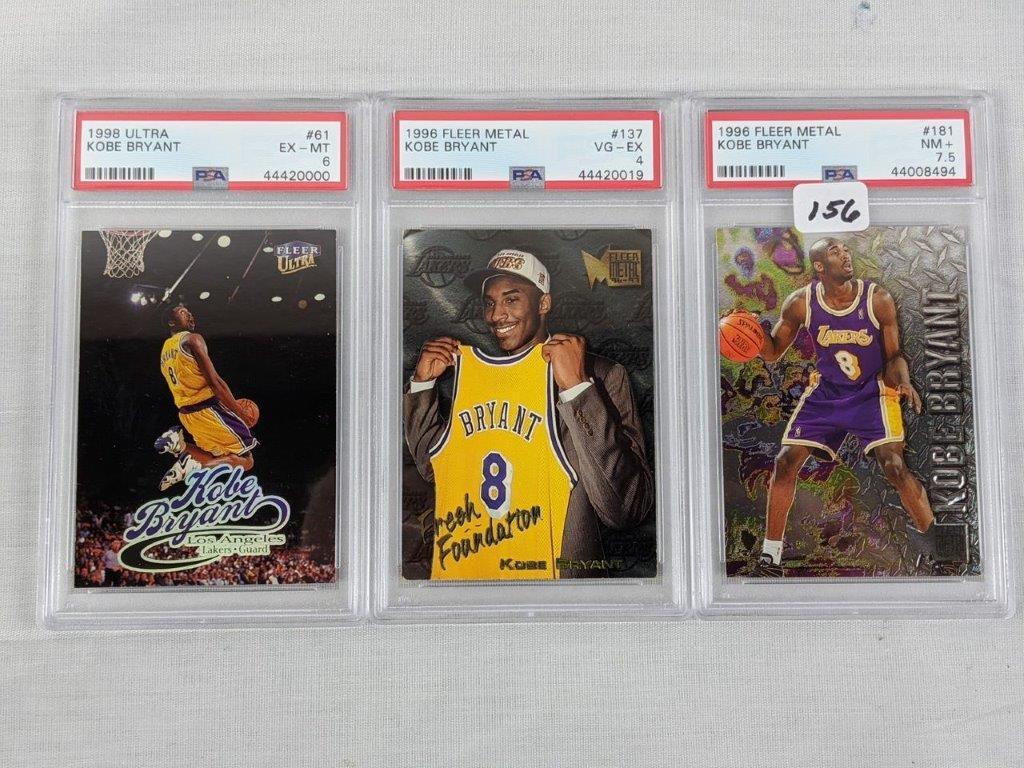 (3) Kobe Bryant PSA Graded Cards