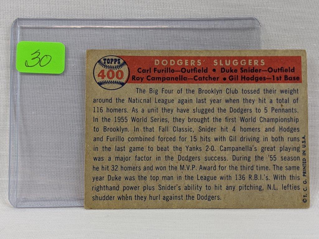 1957 Topps Dodgers Sluggers