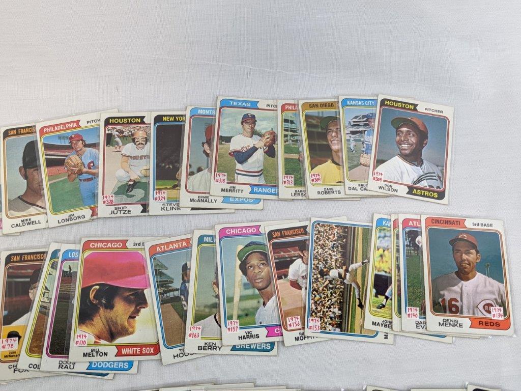 1974 Topps baseball lot of 80 cards, no doubles