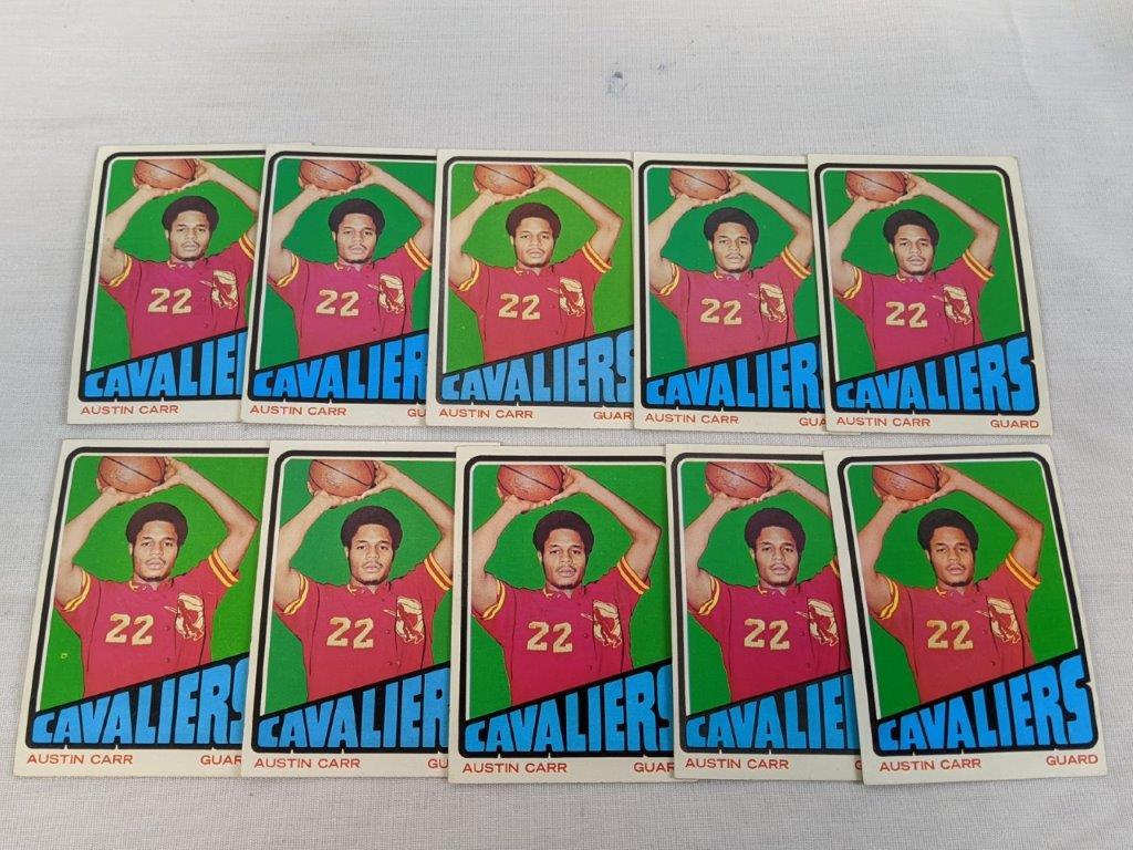 Austin Carr rookies 1972-1973 Topps cards, lot of 10